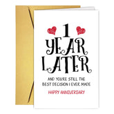 RUALOVE Happy 1st Anniversary Wedding Gifts for Him Her, First Anniversary Cards for Wife & Husband, One Year, 1rd, 1 Year Anniversary Romantic Gifts for Girlfriend & Boyfriend